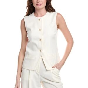 NANETTE LEPORE CANNOLI CREAM BUTTON FRONT VEST SIZE LARGE NWT